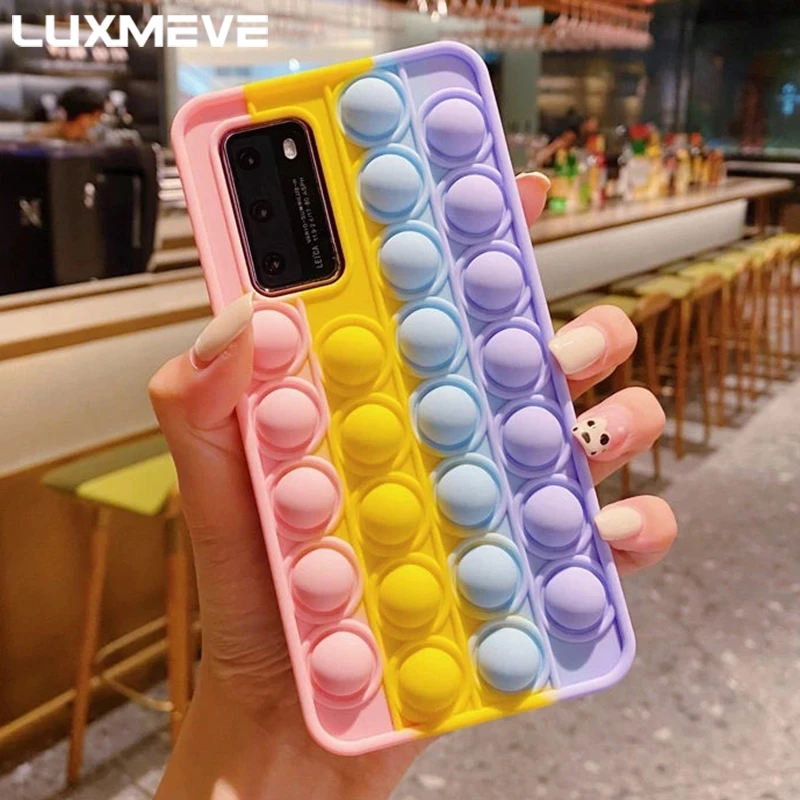 For Redmi Note 10 Pro Pop Bubble Reliver Stress Phone Case For Xiaomi Redmi Note 9 8 7 Pro 9A 9C 9T Poco X3 M3 Pro F3 10T Cover