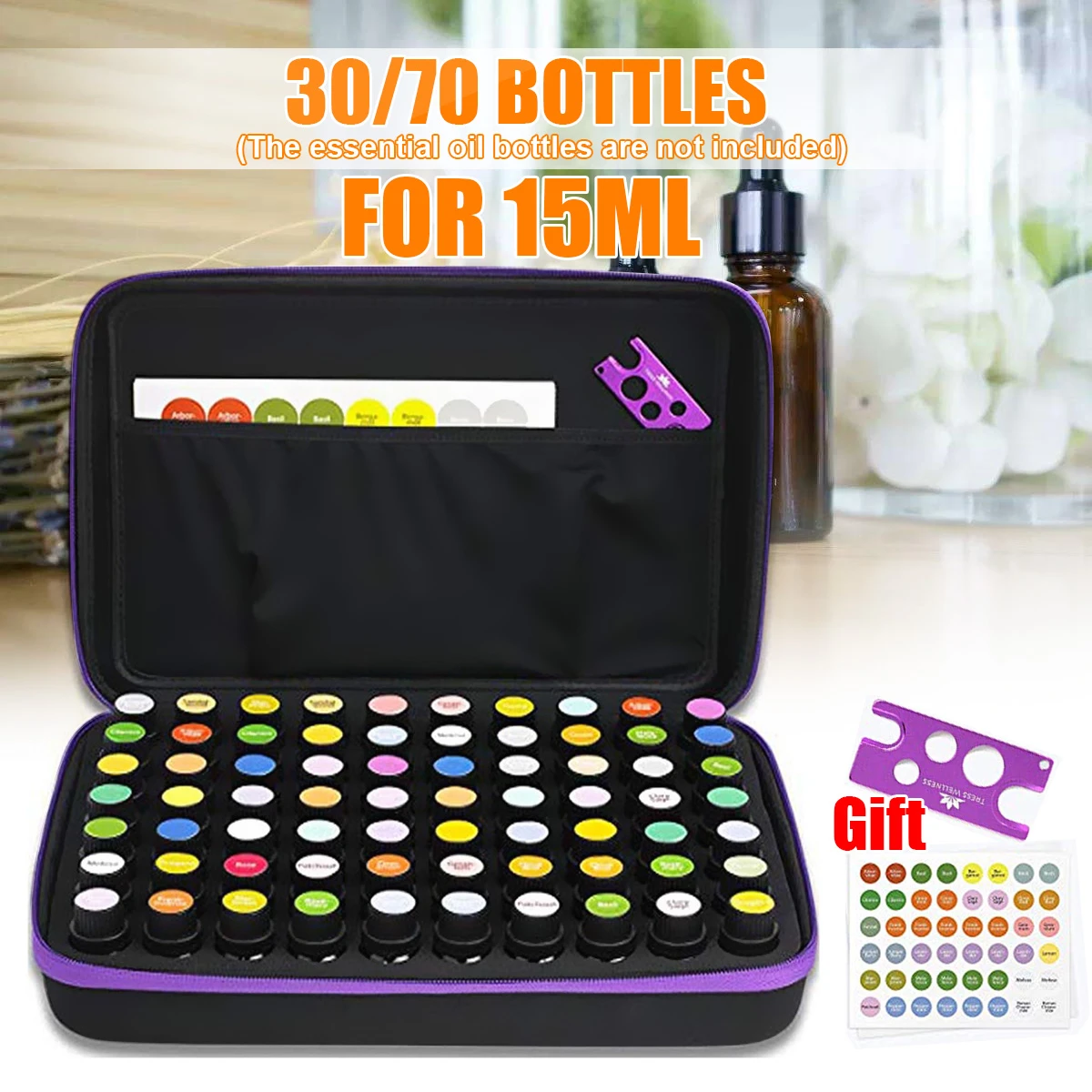 30/70 Bottles Essential Oil Case 15 ML Perfume Oil Essential Oil Box Travel Portable Carrying Holder Nail Polish Storage Bag