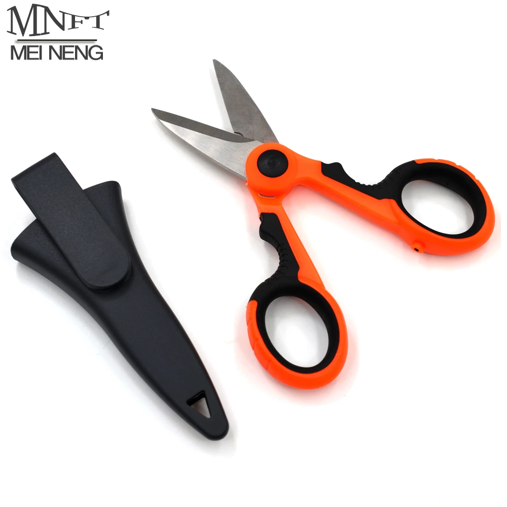 MNFT 1Set Fishing Scissors&Storage Case Braid Line Lure Cutter 14cm Mini Fish Use Scissors Multifunction Portable Fishing Tools