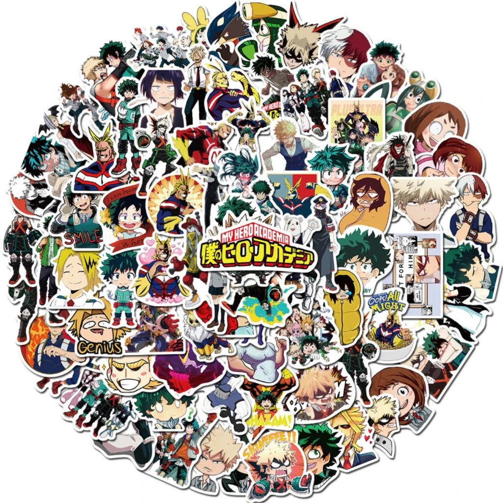 10/50/100pcs Anime My Hero Academia Stickers Laptop Skateboard Izuku Midoriya Might Boku No Hero Academia Character Sticker