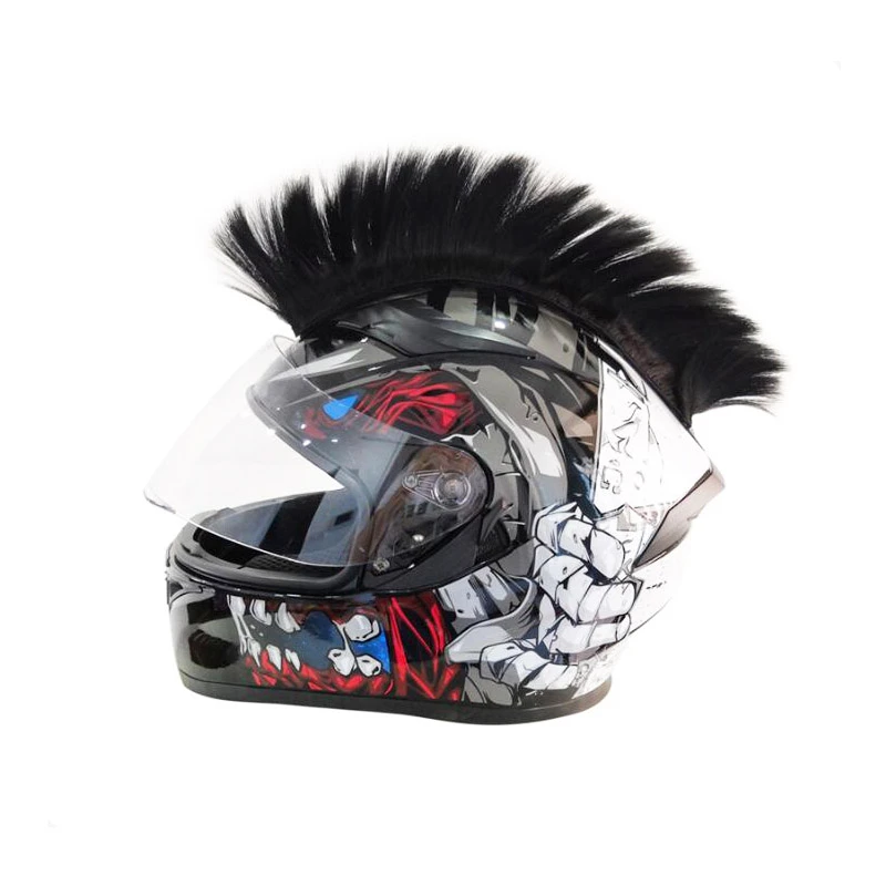 Colorful Helmet Decorations Hair Punk Colorful Cockscomb Motocross Full Face Off Road Helmet Decoration Paste Car Accessories