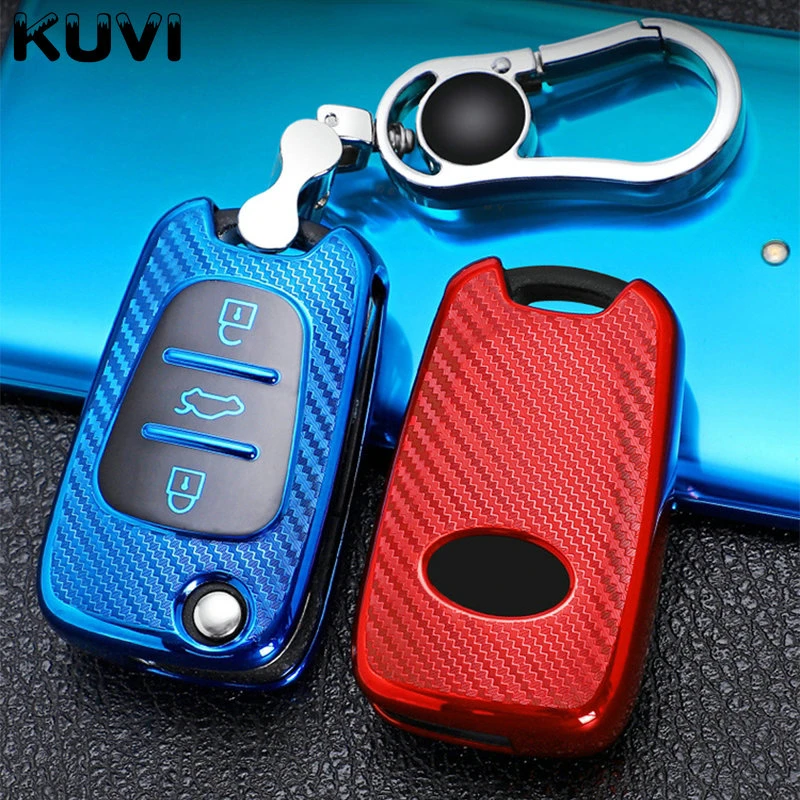 Car Key Case For Kia Sportage Rio 3 Soul Optima Ceed Pro K5 K2 Pride For hyundai i20 i30 ix20 ix35 Elantra Accent Shell Cover