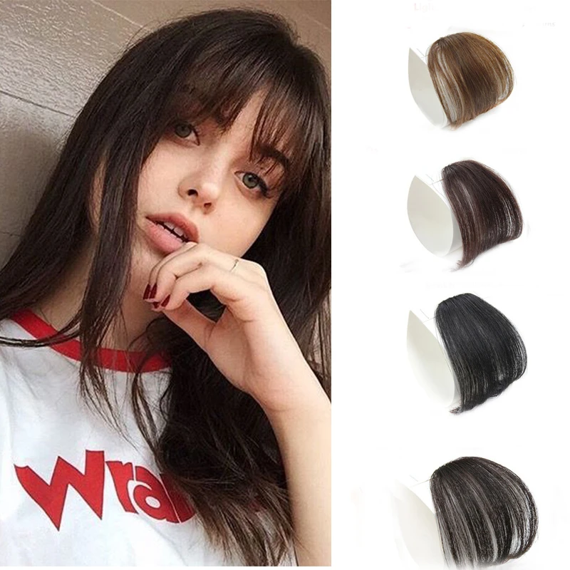 MERISI HAIR 4Color Clip In Hair Bangs Hairpiece Synthetic Fake Bangs Hair Piece Clip In Hair Extensions