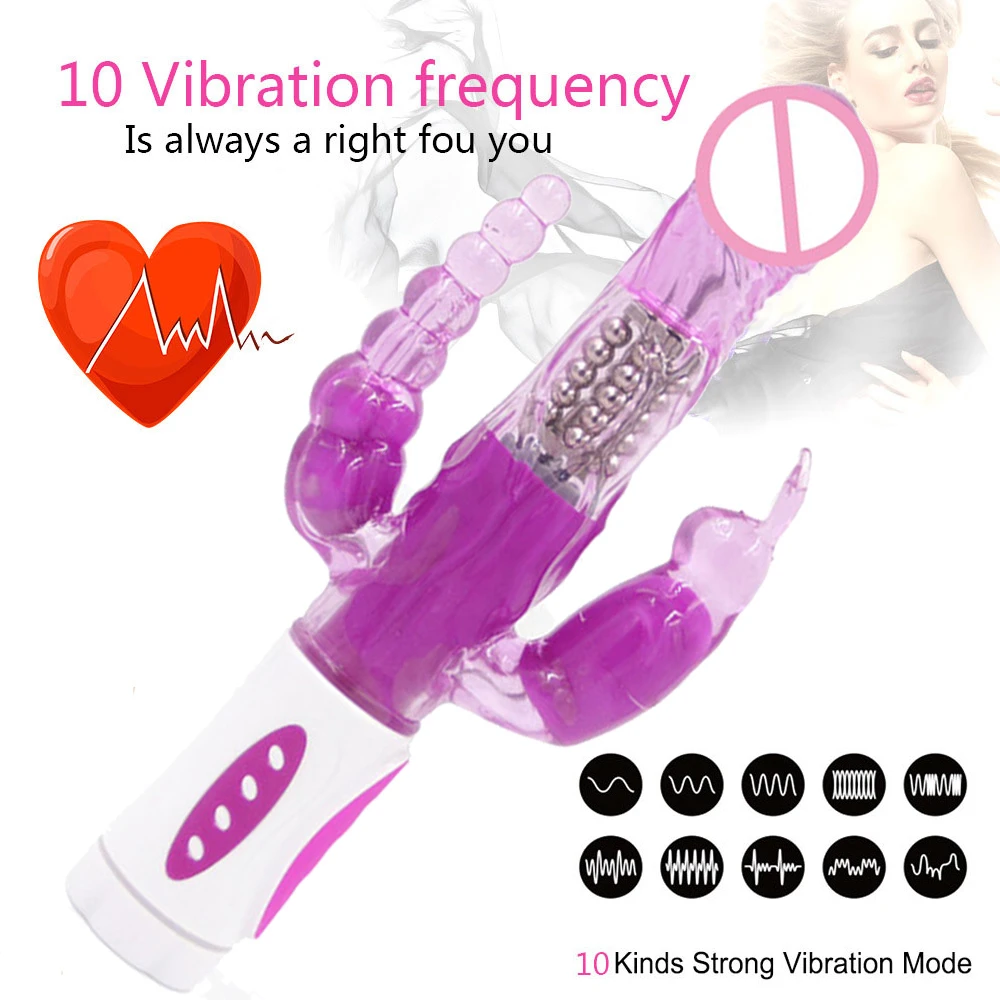 Rabbit Vibrator 360 Rotating Dildo Vibrator Sex Toys For Adults Woman Masturbator Clitoris Stimulator Anal Plug Vagina Massager