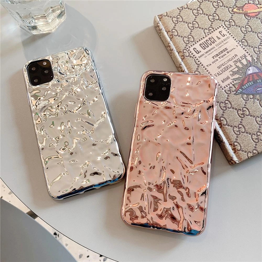 3D Dream Shell Plating Silver Gold Foil Phone Case for iPhone 11 12 13 Mini Pro XS Max XR X 6S 7 8 Plus SE 20 Glitter Back Cover