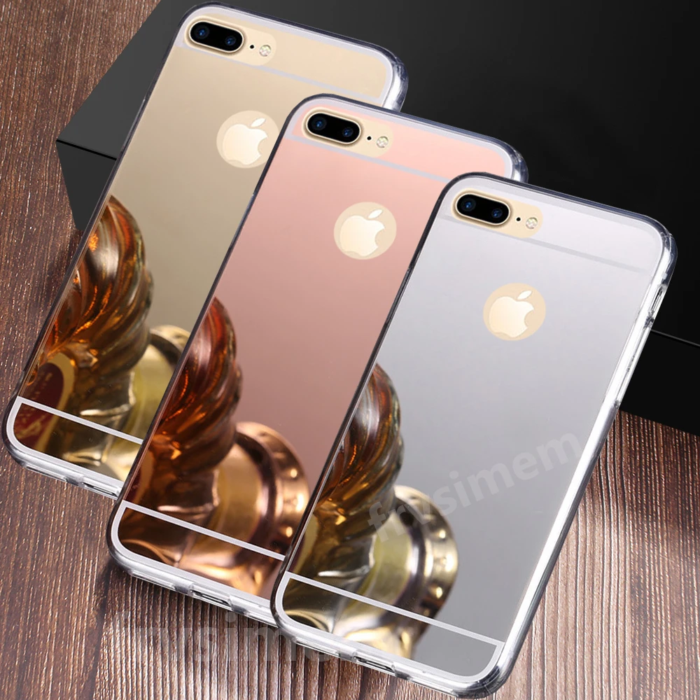 Plating Mirror Case for iphone 13 11 12 mini Pro Max 5 5s SE old 6 6s 8 7 Plus XR X XS Max 10 Soft Glitter Bling Cover