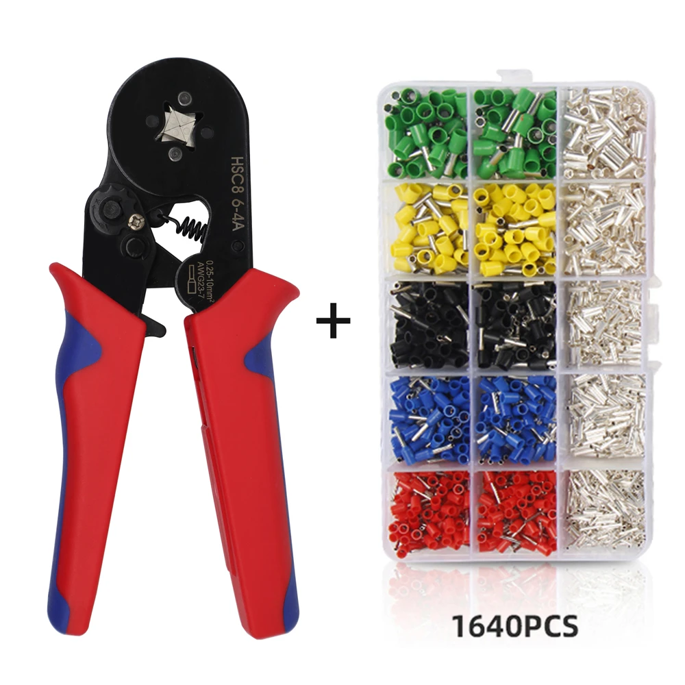 1640pcs Bootlace wire ferrules terminator Kit Electrical Crimp Tubular Terminal connector Box-packed Crimping Terminals Kit