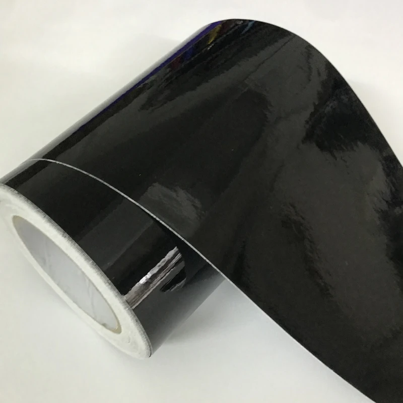 10cm Width Gloss Black Air-Release Vinyl Wrap Roll Glossy Car Body Sticker Wrapping Foil