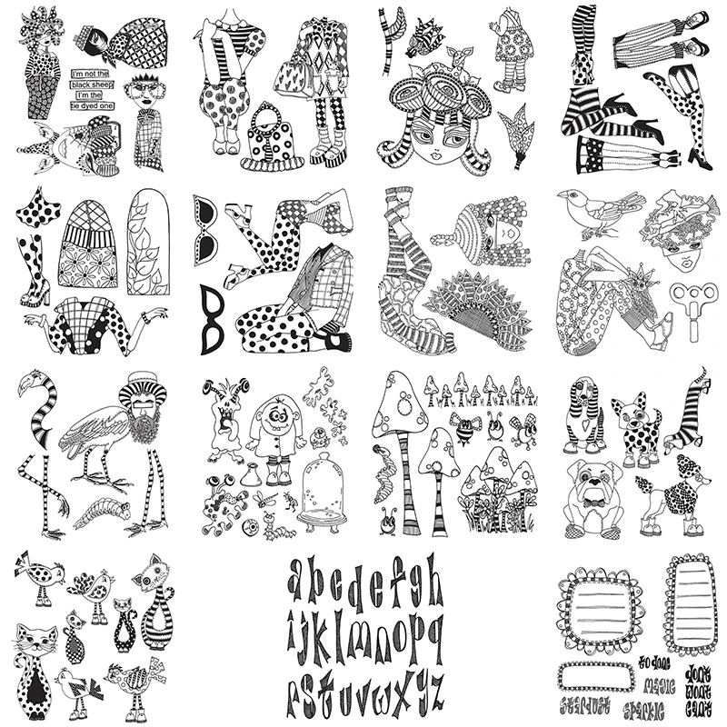 Clear Stamps Folk-custom Clothes Head Body Leg Part Fashion Ornament Adorable Animals A-Z Alphabets Notice Banner 2021 New