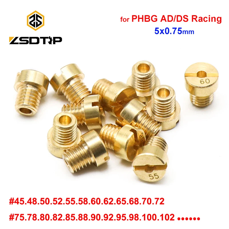 ZSDTRP 12pcs M5 Thread Replacement #30-#135 Carburetor Jets For Dellorto SHA PHBG Carb main Injector nozzle NC PHVA Pilot Jet