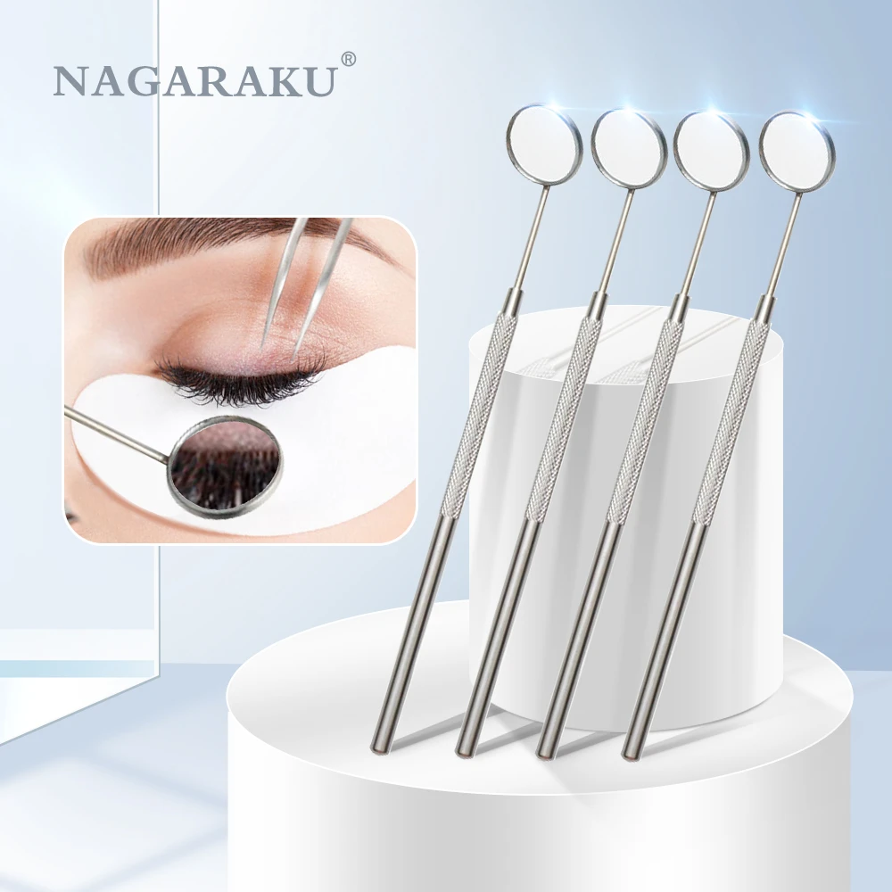 NAGARAKU Stainless Steel Checking Mirror For Eyelash Extension Professional Makeup Tool Dental Mirrors Mouth Make Up Tools