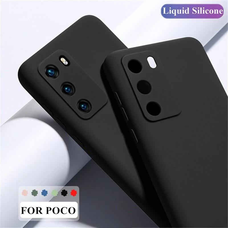 For Poco M3 Pro Case Cover For Xiaomi Poco M4 M3 X3 Pro F3 Case Redmi 10 Note 10 9T Coque Original Liquid Silicone Case Poco M3