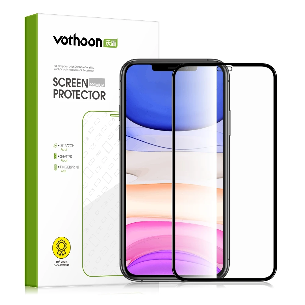 Vothoon Tempered Glass For iPhone 13 Pro 12 Mini 11 Pro Max Full Coverage Screen Protector For iPhone XS Max XR Protective Glass