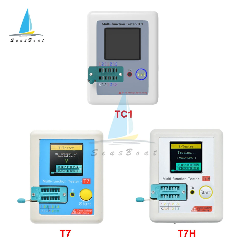 TC1 T7 T7-H Transistor Tester Multimeter TFT LCD Display ESR Diode Triode Capacitance Resistor Meter NPN PNP MOSFET Multimeter