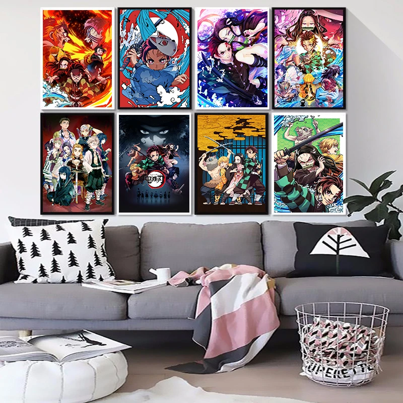 Japanese Anime Demon Slayer Picture Art Home Decor Quality Canvas Painting Poster Bedroom Living Kids Room Sofa Wall Decor A1121