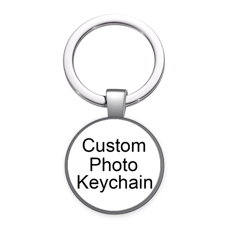 Personalized Photo Custom pictures glass cabochon keychain Bag Car key Rings Holder Charms silver plated key chains Men Women