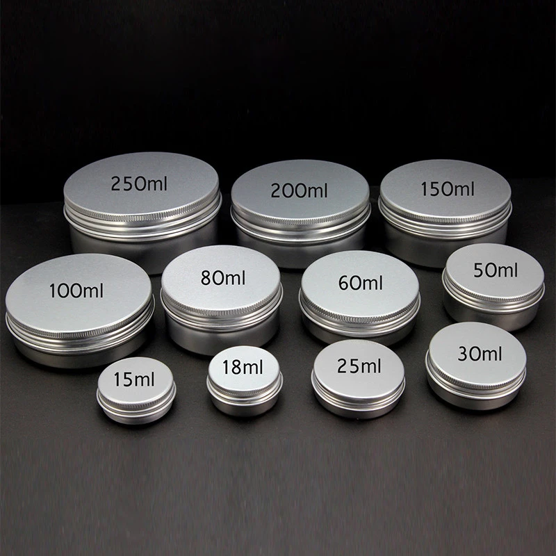 2PCS Reusable Round Upper Screw Mouth Empty Aluminium Bottles Oil Wax Box Cosmetic Pot Jar Tin Container Storage Accessory