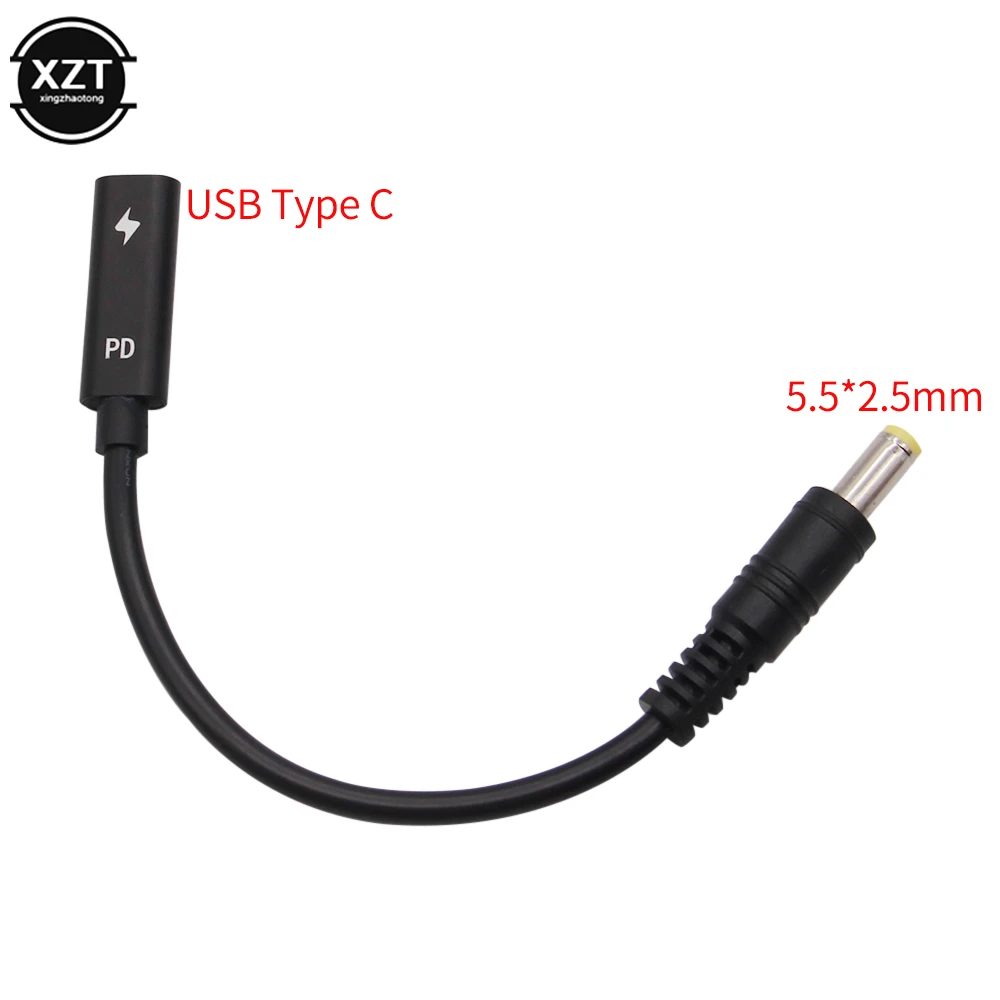 USB 3.1 Type C USB Female to DC 5.5*2.5 mm 5.5* 2.1 Male Power Charger Adapter Connector Adaptor for Lenovo Asus HP Dell PD