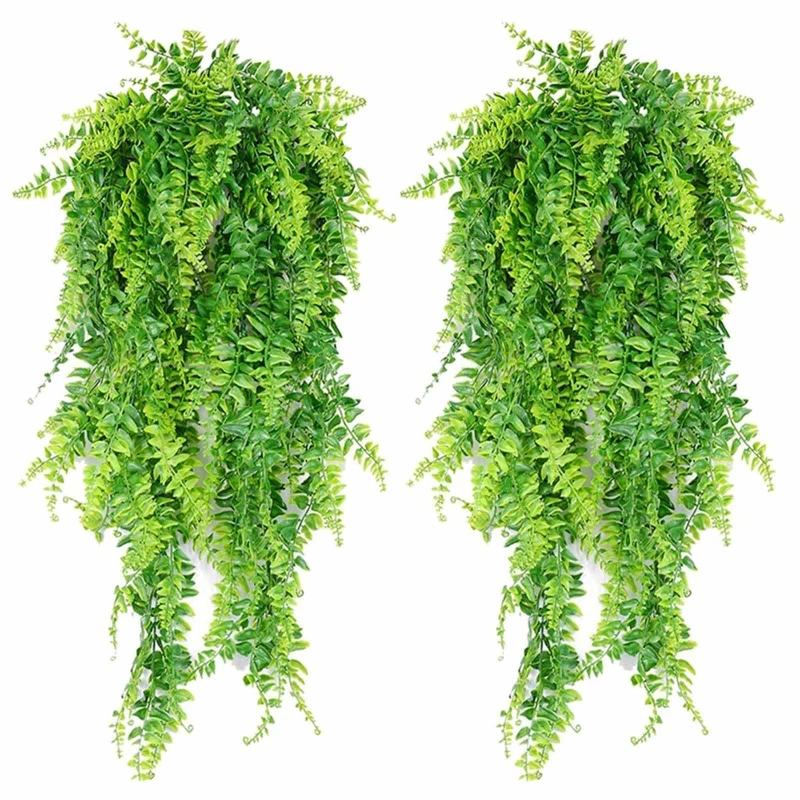 2pcs Artificial Hanging Vines Ferns Plants Fake Ivy Leaves Wall Decoration