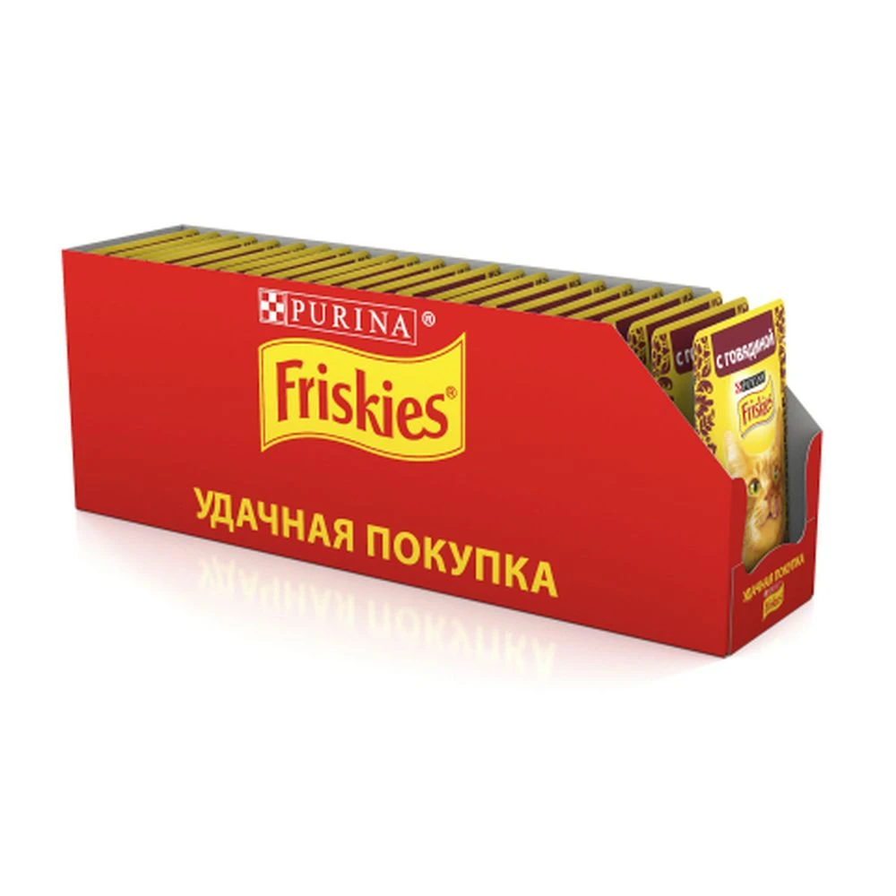 Wet food Friskies®For adult cats, with beef in podliva, 24 PCs to 85g