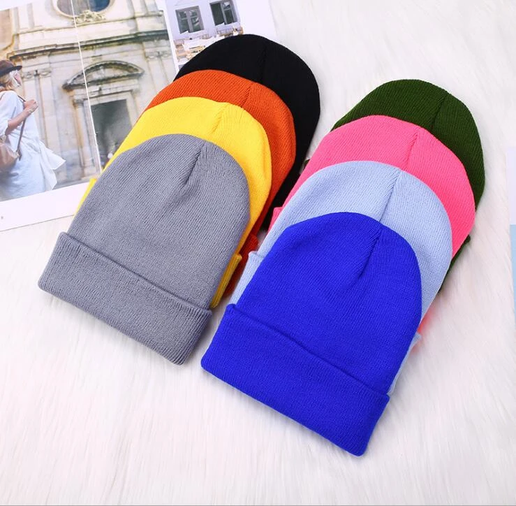 Winter Hats for Unisex New Beanies Knitted Solid Cute Hat Lady Autumn Female Beanie Caps Warmer Bonnet Men Casual Cap Wholesale