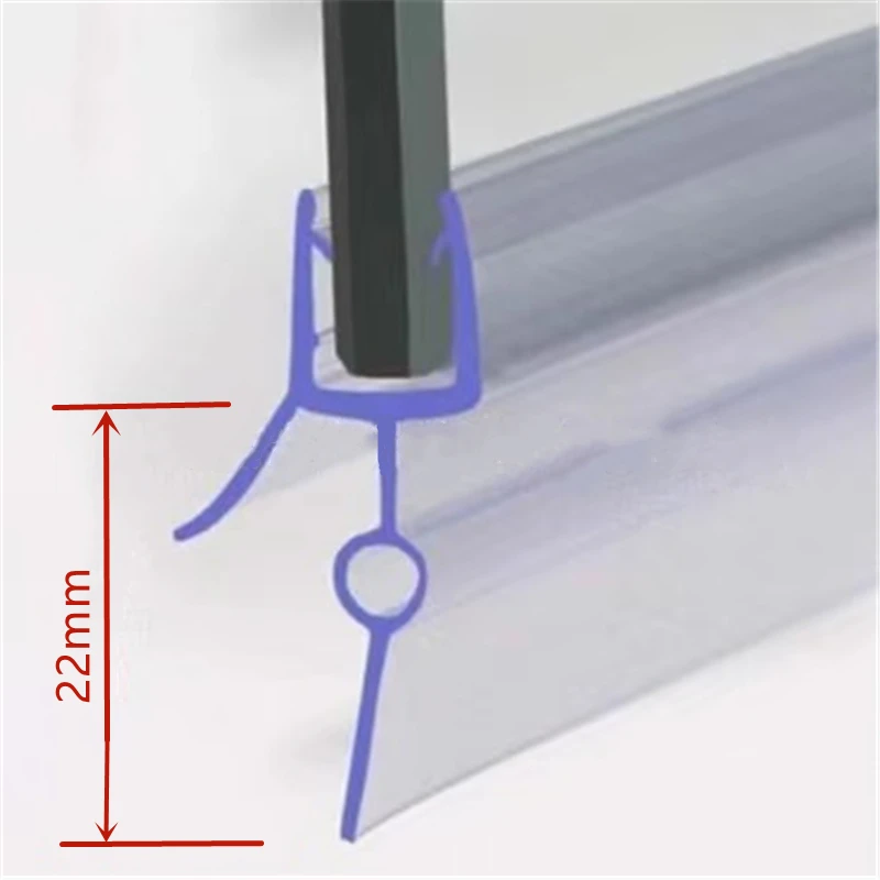 Shower Seal Strip for 5 to 6mm Glass PVC Bath Screen Seal Filling Up to 22mm Gap Window Door Weatherstrip #40