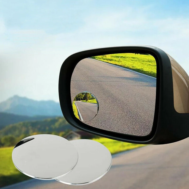 1Pc/2pcs Car 360 Degree Wide Angle Blind Removal Convex Mirror Small Round Side Framless adjustable Blind spot Rearview Mirror