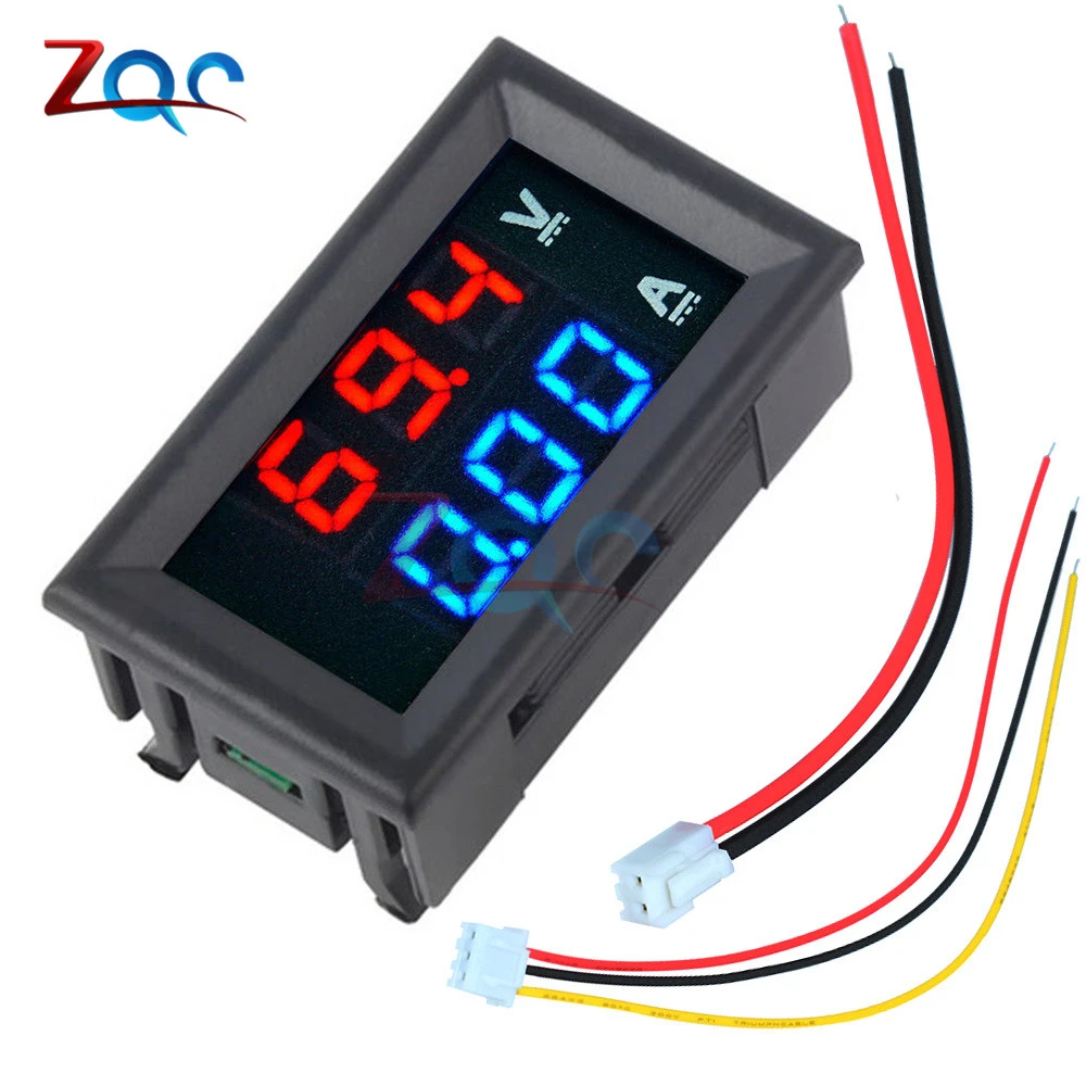 10PCS/Lot Mini Digital Voltmeter Ammeter DC 100V 10A Panel Amp Volt Voltage Current Meter Tester Detector 0.56