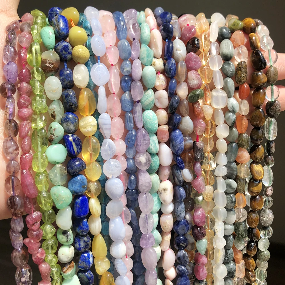 5-8mm Natural Pink Opal Moonstone Colorful Fluorite Stone Beads Irregular Spacer Beads for Jewellery Making DIY Bracelet 15‘‘