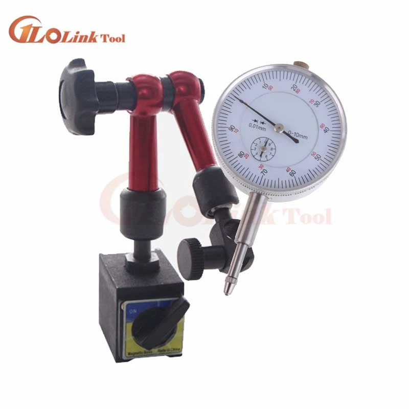 Mini 10mm Dial Indicator  Magnetic Stand Base Holder Dial Test Comparator For Equipment Calibration