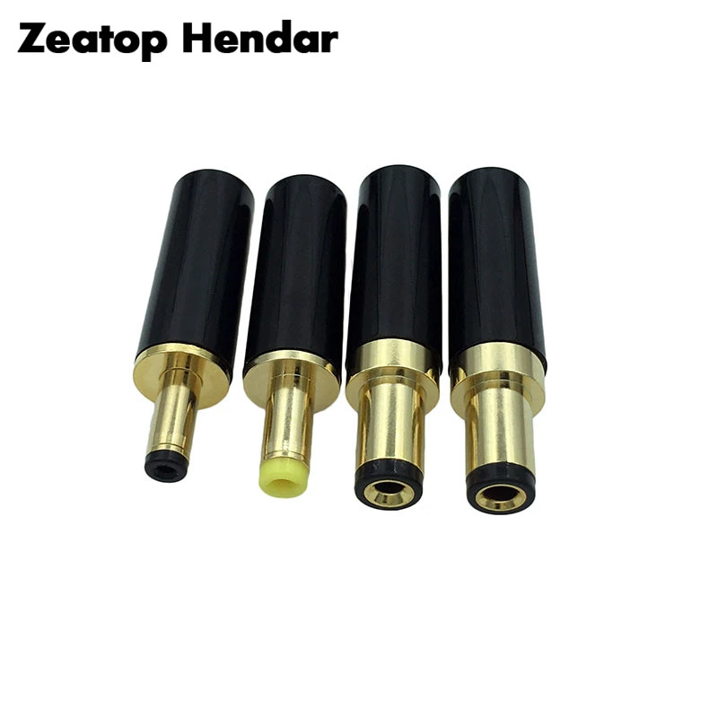 2Pcs Gold Plated Copper DC Power Plug 5.5 x 2.5 / 5.5 x 2.1 / 4.0 x 1.7 / 3.5 x 1.35 mm DC Male Jack with Wire Clamp Connector