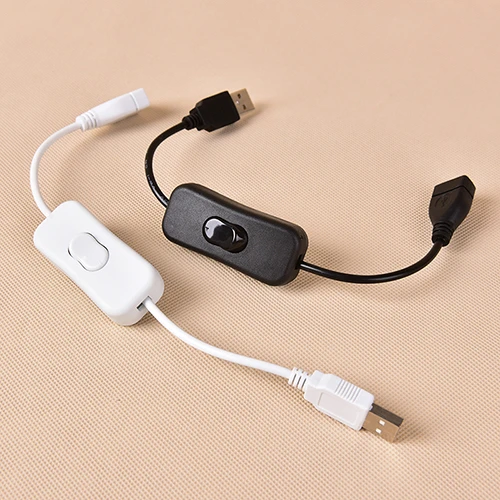 1pc 28cm USB Cable With Switch Male To Female Switch ON OFF Cable Toggle LED Light Power Cord