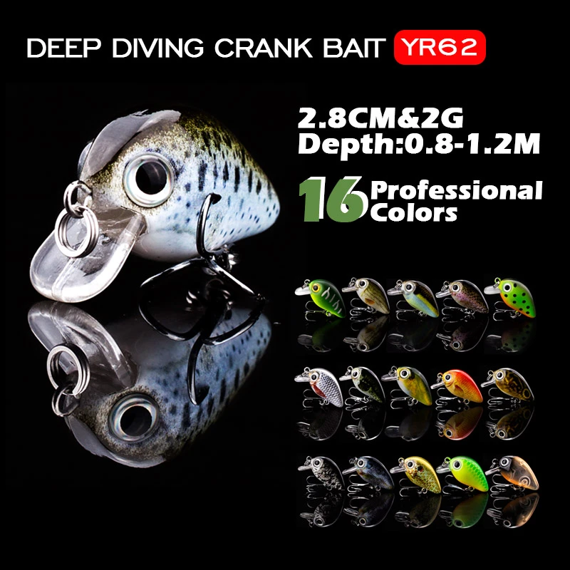 2.8cm Mini Crankbait Fishing Lure 1.5g Realist Fake Fish Floating Fishing Lures Wobbler Tackle pesca 15 Color