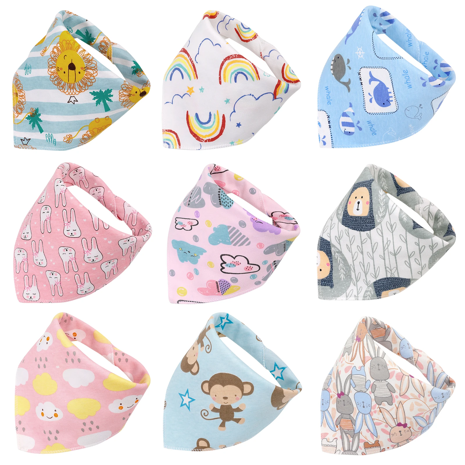 1Pc Baby Bandana Bibs Triangle Burp Cloths Cartoon Saliva Towel Baby Feeding Bibs Soft Absorbent Boys Girl Bibs Baby Shower Gift