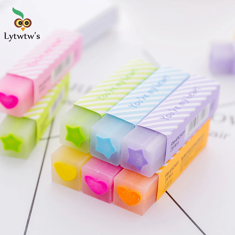 1 Pcs Lytwtw's 2B Cute Candy Soft Erasers For Kids Rubber Kawaii Stationery School Office Supplies Creative Easy Clean Funny