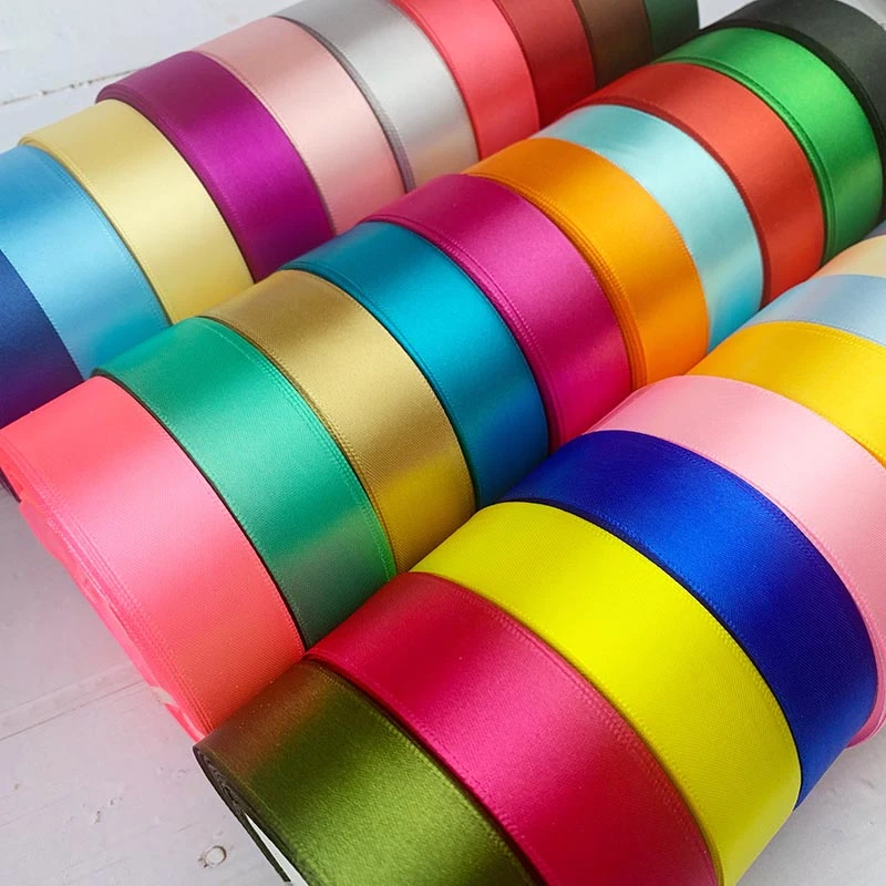 25 Yards/Roll Silk Satin Ribbons For Crafts Bow Handmade Gift Wrapping Christmas Wedding Decorative Ribbon 6/10/15/20/25/40/50mm