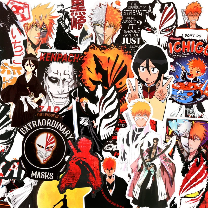 10/30/50PCS Mixed Anime BLEACH Cartoon Stickers DIY Motorcycle Travel Luggage Guitar Skateboard Waterproof Classic Toy Stickers