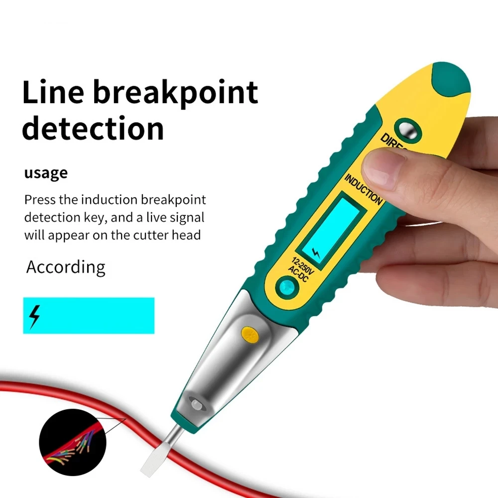 Digital Test Pencil Tester Electrical Voltage Detector Pen LCD Display Screwdriver AC/DC 12-250V for Electrician Tools