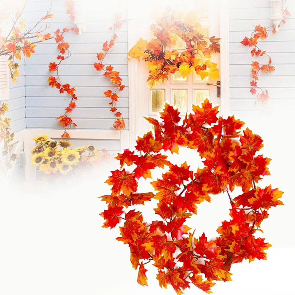 2021 Artificial Fall Maple Leaves Fake Autumn Leaf for Thanksgiving Wedding Party Events Indoor Outdoor Wreath Decoration