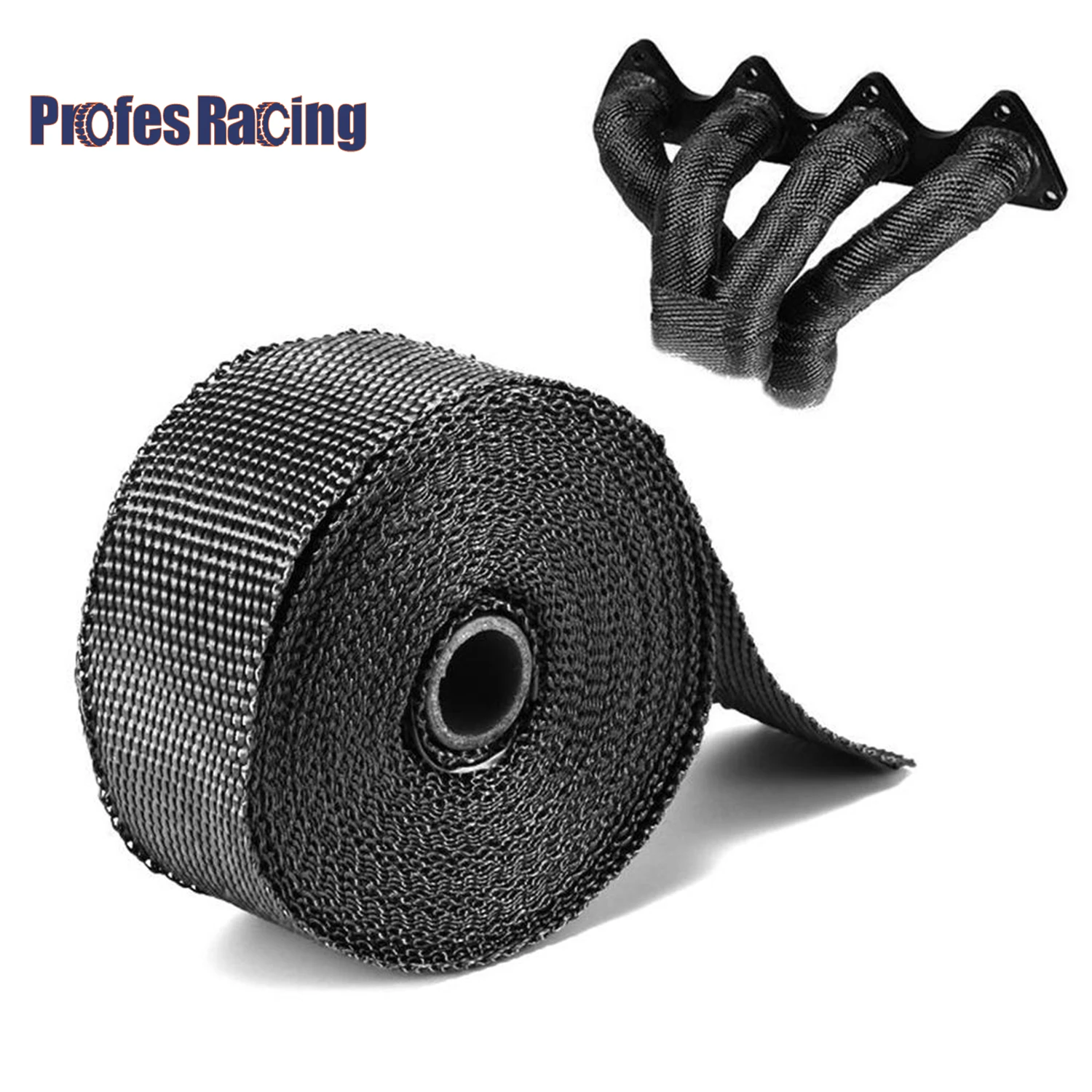 Motorcycle muffler Thermal Tape Exhaust Header Heat Wrap Manifold Insulation Roll Resistant with Stainless Ties 5cm*5M/10M/15M