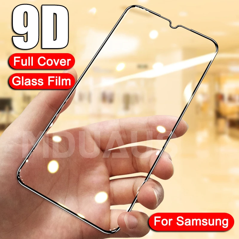 9D Tempered Glass For Samsung Galaxy A02 A12 A32 A42 A52 A72 F41 F62 Screen Protector Glas M02 M12 A01 A51 A71 Protective Glass