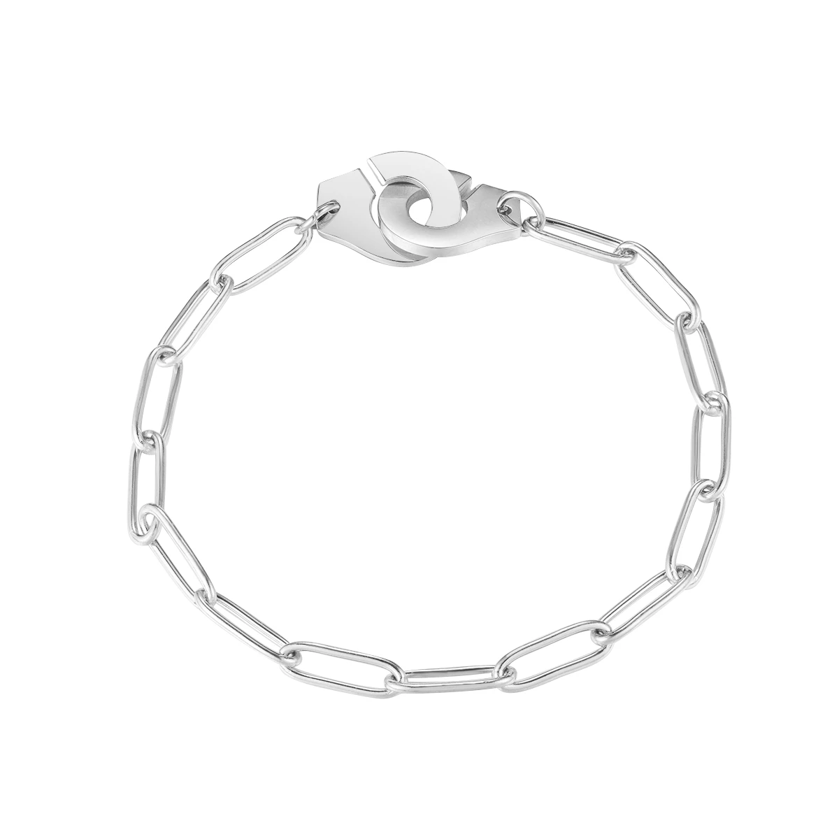 High Quality Stainless Steel Handcuffs Bracelet Necklace for Men Women Bracelet Collier Menottes en Acier Inoxydable Bijoux