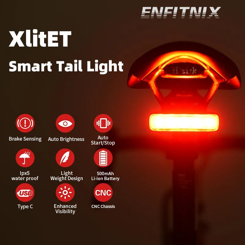 NEW XlitET Auto Start Stop Brake Sensing Flashlight For Bicycle Rear Light LED  Cycling  XlIte 100 CubeliteII 200 Taillight