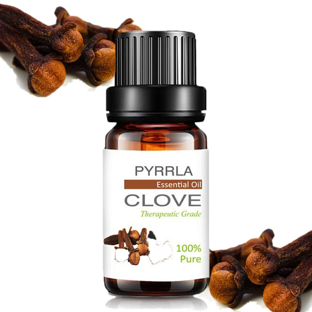 Pyrrla 10ml Clove Pure Essential Oils For Aromatherapy Air Fresh Refreshing Humidifier Diffuser Massage Essential Oil Lavender