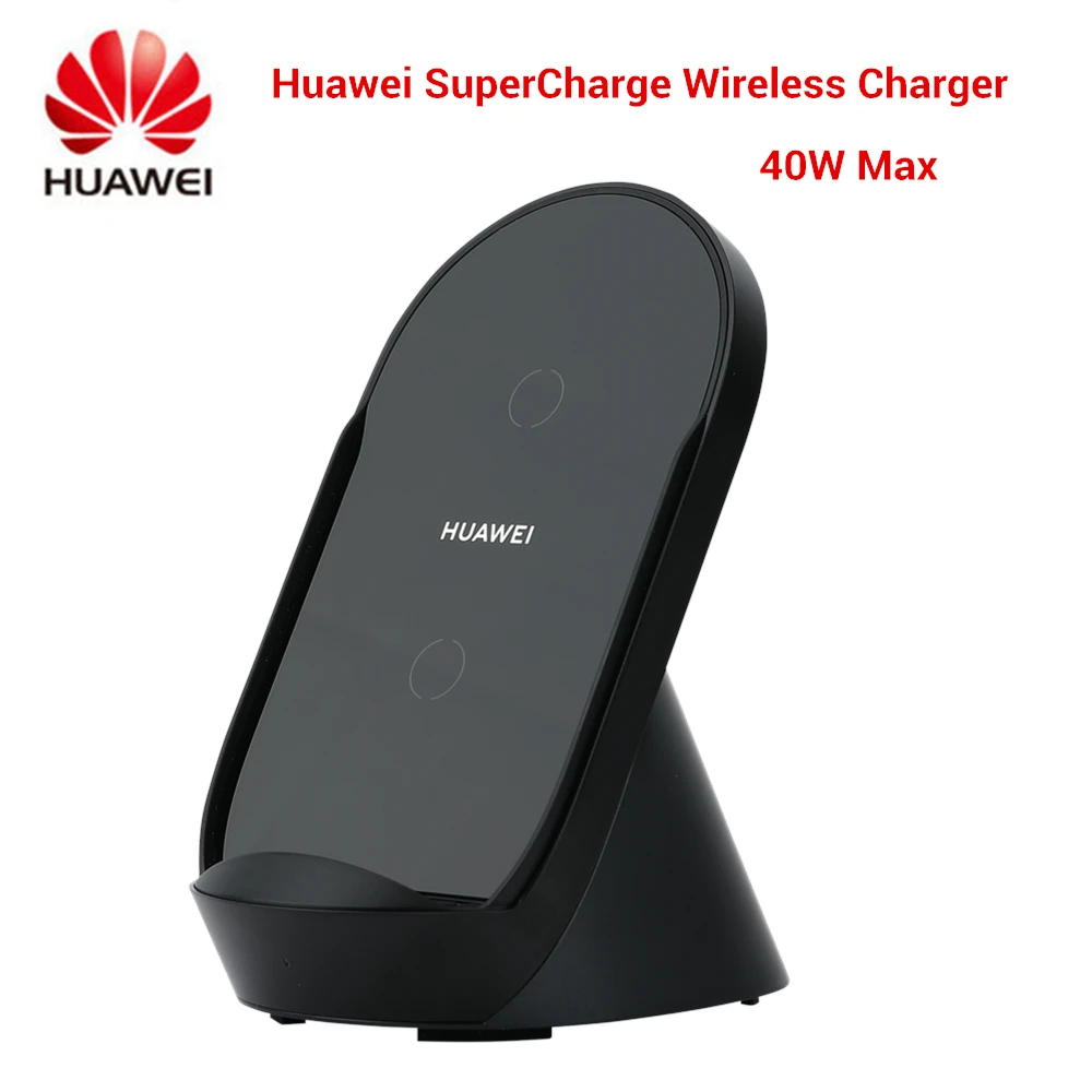 Original Huawei SuperCharge Wireless Charger Stand 40W Max Vertical Desktop CP62 For P40 Pro Mate 30 Pro Wireless Charger