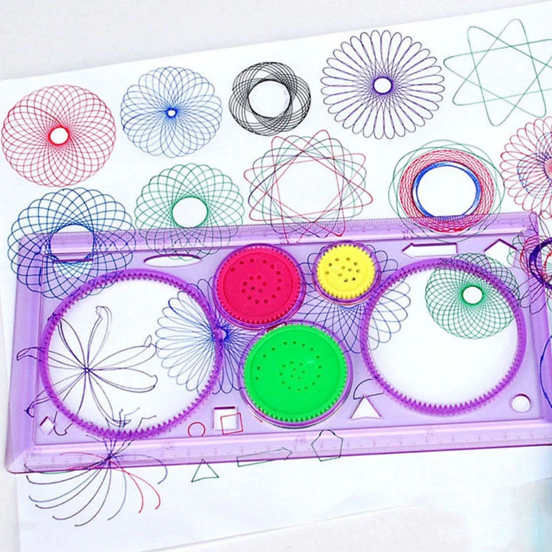 1pc Geometric Ruler for Students Mathematics Drawing Drafting Tools Learning Painting Children Puzzle Toys Spirograph Art Tool