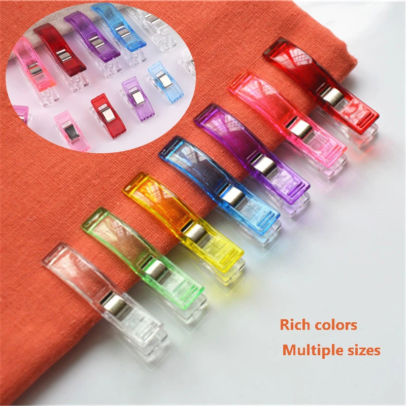 Colorful 20/50pcs  Case Multicolor Plastic Clips Fabric Clamps  Patchwork Hemming DIY Sewing Tools Sewing Accessories  couture