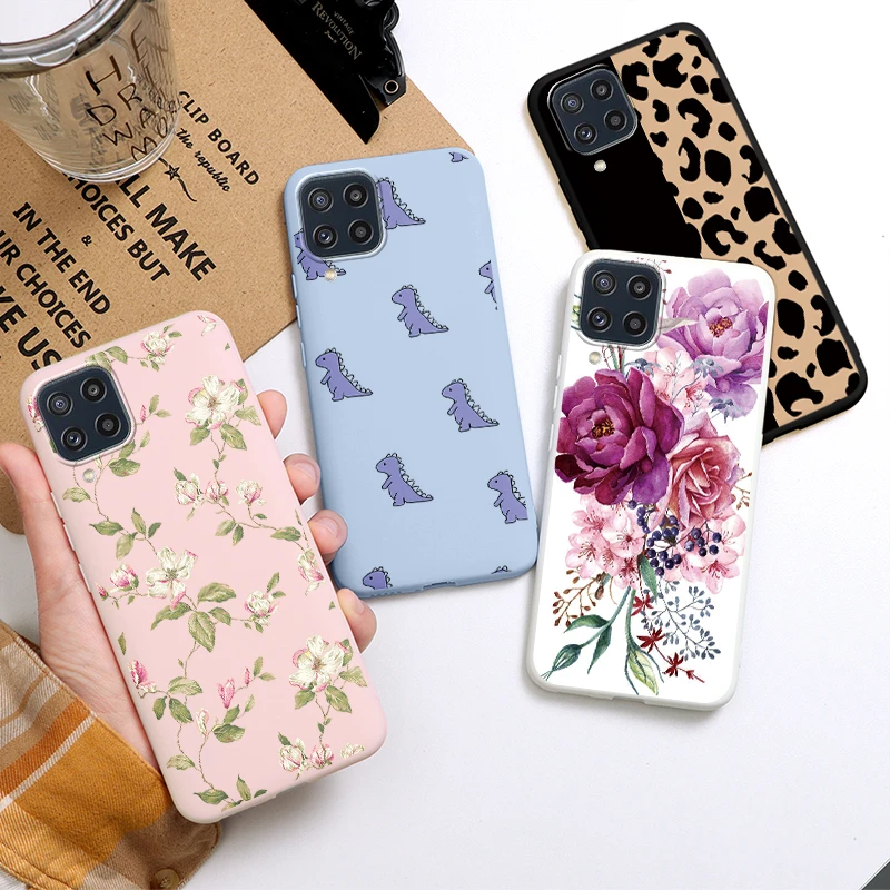 Cover For Samsung Galaxy M32 Case Soft Silicone TPU Back Cover For Samsung M32 M 32 M325 SM-M325F Luxury Flower Funda Phone Case