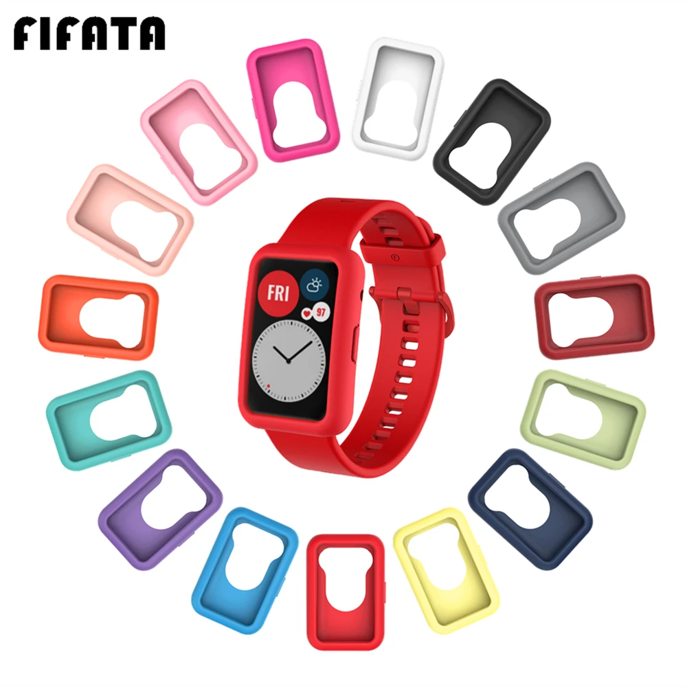FIFATA Soft Protector Case Cover For Huawei Watch Fit Edge Frame Shell Protect Bumper For Huawei Smart Watch Fit Silicone Case