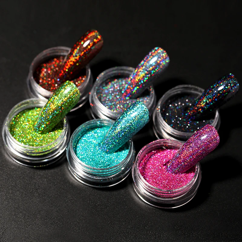 1 Box Hot Sale Iridescent Nail Powders Shiny Nail Glitters Dust Decorations For Nail Art Chrome Pigment DIY Accessories
